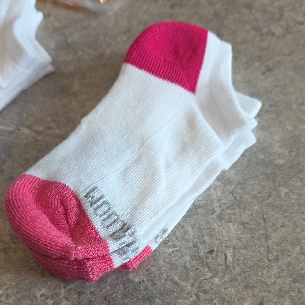 (J37) Fruit of the Loom Kids Ankle Socks - White, Purple, Blue, Pink Sz M - Picture 6 of 6